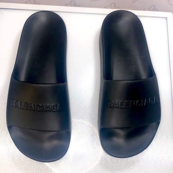 New Balenciaga WOMEN'S CHUNKY SLIDE SANDAL IN BLACK rubber Size EU 41 US 11 - Picture 5 of 12